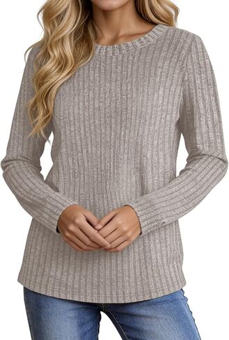 Long Sleeve Tunic Tops for Women, Loose Fit Lightweight Crewneck Tunic Sweater Fall Fashion Casual Outfits in Saudi Arabia