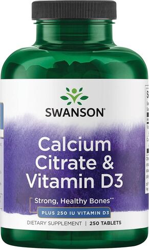 Swanson Calcium Citrate & Vitamin D 250 Tabs in Saudi Arabia