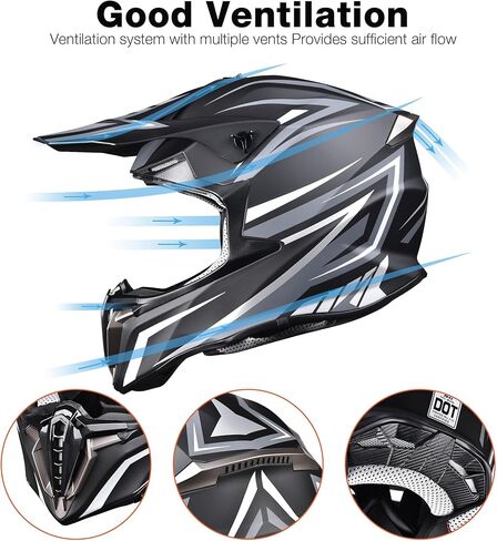 AHR Adult Offroad Dirt Bike Helmet Motocross ATV Dirtbike Outdoor BMX MX Full Face Motorcycle Helmet DOT Approved in Saudi Arabia