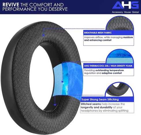 وسائد أذن بديلة ممتازة HD 598 / HD 599 متوافقة مع سماعات Sennheiser HD 599 HD 598 HD 598SE HD 598CS HD 595 HD 579 HD 560S HD 569 HD 559. قطيفة فاخرة/إسفنج عالي الكثافة in Kuwait