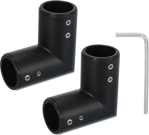PATIKIL Window Corner Curtain Rod Connector, 2 Pcs 90° Curtain Rod Corner Connector Hinged Elbow Connector with Screwdriver for 1 Inch Bay Window Curtain Rod, Bright Silver in Saudi Arabia