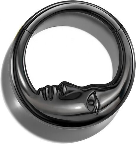 COCHARM Moon Face G23 Solid Titanium Nose Rings Hoop 20G Helix Daith Earrings for women Surgical Steel Septum Clicker Cute Lip Ring in Saudi Arabia