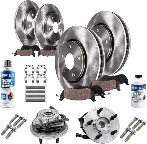 Detroit Axle - 4pc Brake Rotors for 2015-2021 Jeep Grand Cherokee 2011-2025 Dodge Durango, Front Rear Disc Brake Rotors Replacement : 13.78" inch Front and 12.99" inch Vented Rear Rotor in Kuwait