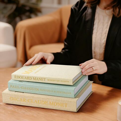 مجموعة كتب زخرفية من Weldomcor مكونة من 3 صناديق كتب وهمية حديثة للديكور، كتب كتان صناعية جمالية، صناديق تذكار لتخزين الصور المخفية وطاولة القهوة ورف الكتب ورف دخول المنزل وديكور غرفة المعيشة in Kuwait