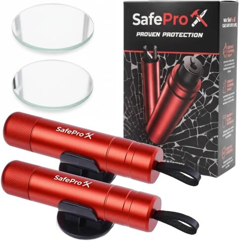 SafeProX 2 in 1 Emergency Escape Tool, Life Saving Car Window Breaker & Seatbelt Cutter - Car Window Hammer for Quick Accident Aid & Safety on The Go with Seat Belt Cutter. (Pack of 2) in Saudi Arabia