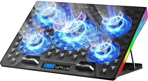 AICHESON Gaming Laptop Cooling Pad with 8 Fans, RGB Computer Stand for 15.6-17.3 Inch Notebook with 7 Height Slots, 2 USB Ports, AA3 in Saudi Arabia