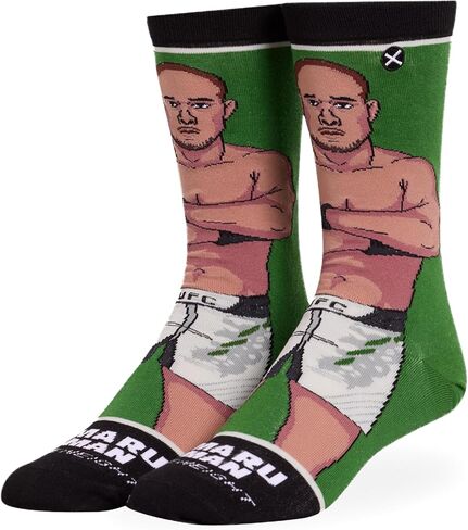 Odd Sox - Sean O'Malley Crew Socks - UFC Fighter Novelty Apparel - Size Large - Comfy Cotton Blend - Fun Gift for MMA Fans in Saudi Arabia