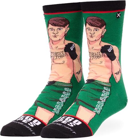 Odd Sox - Sean O'Malley Crew Socks - UFC Fighter Novelty Apparel - Size Large - Comfy Cotton Blend - Fun Gift for MMA Fans in Saudi Arabia