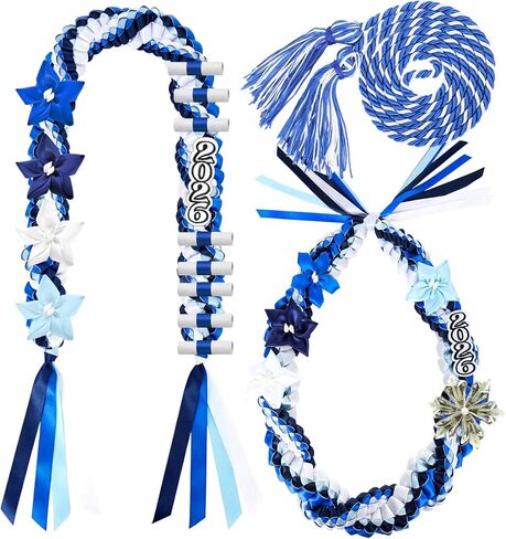 Craftsatin 2026 Graduation Money Leis مع سلك الشرف فئة 2026 شريط التخرج Money Leis طقم قلادة يدوية مضفرة مزدوجة لمستلزمات حفلات التخرج من المدرسة الثانوية (أحمر أسود) in Kuwait
