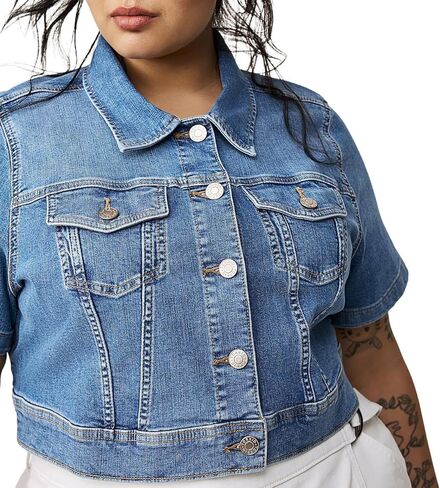 معطف Torrid نسائي مقاس كبير - سترة سائق الشاحنة قصيرة الأكمام in Saudi Arabia