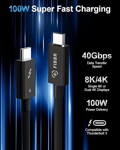 FIBBR Ultra Fiber Optic Cable Link Cable 10ft/3M, USB C to USB-C Hybrid Active Optical USB 3.1 Cable 10ft/3M in Saudi Arabia