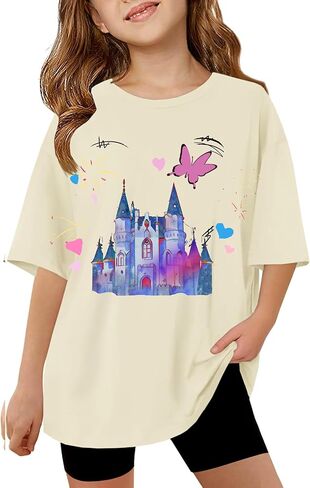 Magic Kingdom Shirts for Girls Oversized Magical Castle Birthday T-Shirt Kids Cute Holiday Family Vacation Trip Tee in Saudi Arabia