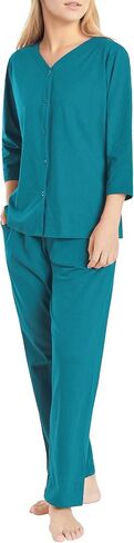 Women's Petite 3/4 Sleeve Pajamas Set Petite Length Cotton Pjs in Saudi Arabia