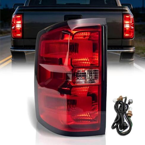 مجموعة مصابيح الذيل الخلفية VPIMOZO متوافقة مع 2007-2013 Silverado 1500 2500 3500HD OE Style مصباح فرامل المصابيح الخلفية للسائق الأيسر مع لمبة وتسخير يحل محل GM2800207 in Kuwait