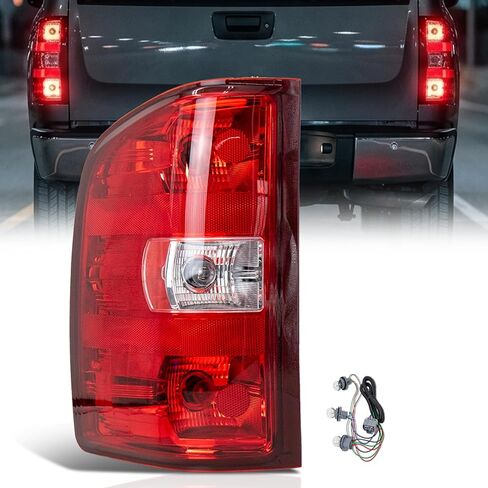 مجموعة مصابيح الذيل الخلفية VPIMOZO متوافقة مع 2007-2013 Silverado 1500 2500 3500HD OE Style مصباح فرامل المصابيح الخلفية للسائق الأيسر مع لمبة وتسخير يحل محل GM2800207 in Kuwait