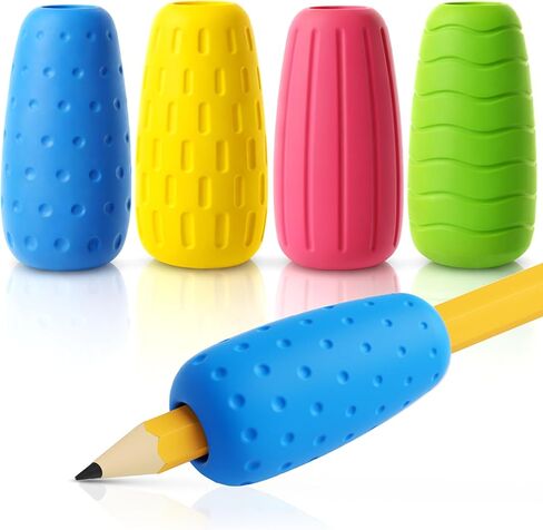 ELETIUO 4-Pack مقابض أقلام رصاص من السيليكون على شكل بيضة، مساعدة مريحة في الكتابة اليدوية للأطفال والكبار، مقابض مبطنة ملونة تعمل على تحسين التحكم في اليد اليمنى واليسرى، ومستلزمات مكتب المعلم والتعلم في مرحلة ما قبل المدرسة in Kuwait