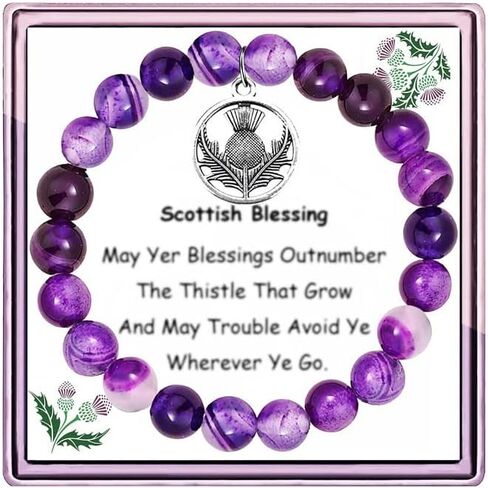 ARHTF Thistle Blessing Sassenach Gift Scottish Thistle Bracelet Thistle Charm Thistle Flower Jewelry,Scottish Thistle Jewelry for Women in Saudi Arabia