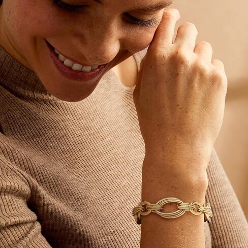 Ross-Simons Italian 14kt Yellow Gold-Plated Oval-Link Toggle Bracelet in Saudi Arabia