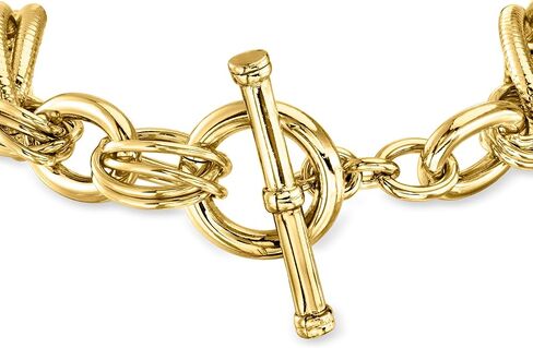 Ross-Simons Italian 14kt Yellow Gold-Plated Oval-Link Toggle Bracelet in Saudi Arabia