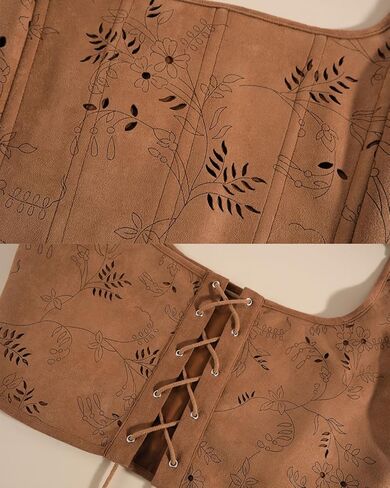 CR ROLECOS Women's Renaissance Corset Top Vintage Lace Up Floral Overbust Bustier Bodice in Saudi Arabia