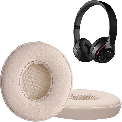 وسائد أذن kwmobile متوافقة مع وسائد الأذن اللاسلكية Beats Solo 2 Wireless/Solo 3 - بديل 2X لسماعات الرأس - بيج in Saudi Arabia