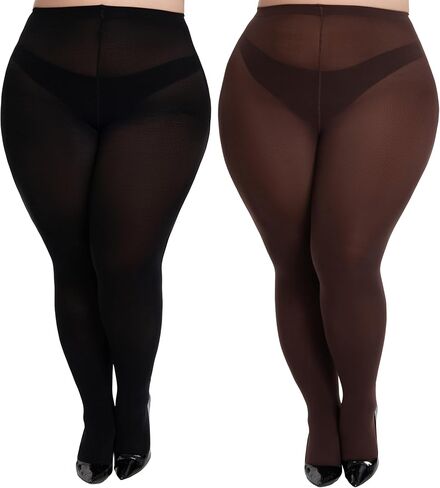 Plus Size Tights for Women 80D Semi Opaque Stockings Soft & Elastic Women’s Pantyhose 1XL XXL 3XL 4XL in Saudi Arabia