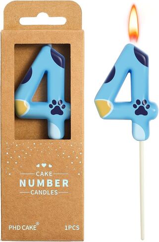 PHD CAKE 2.76 Inch Number 2 Cartoon Dog Birthday Candles, Blue Dog Number Candles, Cake Number Candles, Party Celebration, Style Candle in Saudi Arabia