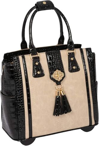 JKM & Company Executive Black Computer iPad, Laptop Tablet Rolling Tote Bag Briefcase Carryall Bag in Kuwait