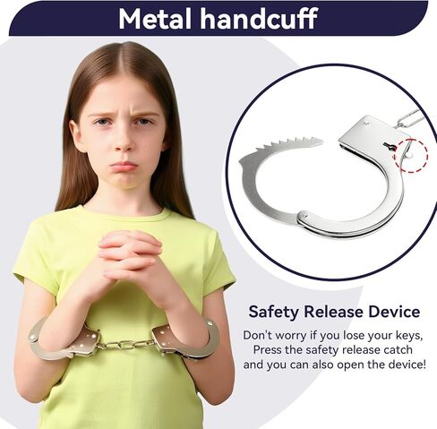 مجموعة شارة الشرطة والأصفاد المزيفة، شارة المحقق ماتيل، أصفاد الألعاب، ملحقات أزياء الشرطة للهالوين in Kuwait