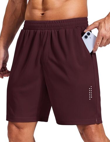 COOFANDY Mens Athletic Running Shorts with Zipper Pockets Quick Dry 7" Gym Workout Training Shorts in Saudi Arabia