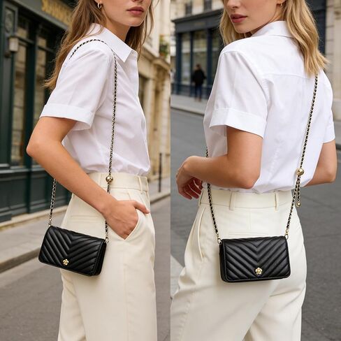 DORIS&JACKY Quilted Leather Crossbody Bags for Women, Small Shoulder Flap Purse With Adjustable Chain Strap in Saudi Arabia