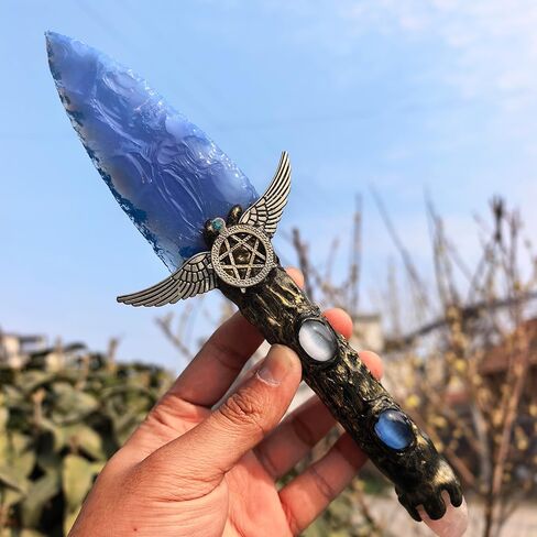 Opal Obsidian Crystal Knife Arrowhead Healing Stones Chakra Stone Arrow Decor Natural Gemstone Gift Spiritual Tool Unique Handmade (Opal,Arrow Knife) in Saudi Arabia