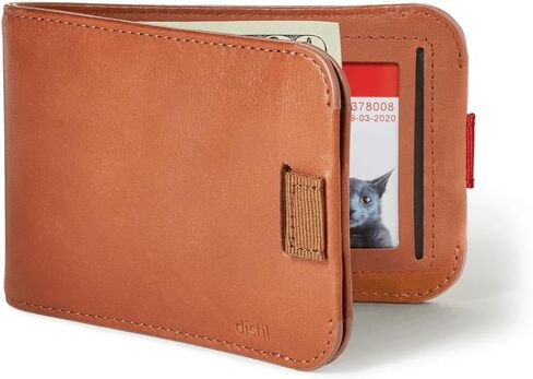 محفظة Distil Union Wally Bifold 5.0 RFID مع نافذة لبطاقة الهوية - محفظة رفيعة ثنائية الطي للرجال مع مشبك نقود، جلد فاخر - حامل بطاقات RFID بسيط - يحمل 14 بطاقة و30 فاتورة - بني in Kuwait