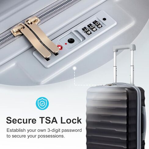 حقيبة كارل هوم مقاس 28 بوصة، حقيبة تسجيل دخول متعددة الألوان من PC+ABS مع عجلات دوارة وقفل TSA، حقيبة سفر كبيرة خفيفة الوزن للسفر - أزرق متدرج وأخضر فاتح in Kuwait
