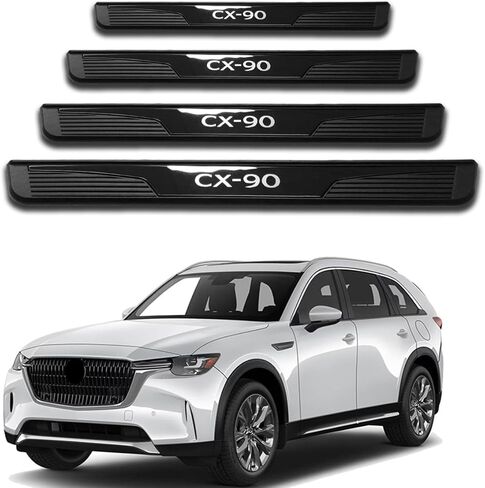 Door Sill Protector Trim Guard for Mazda CX-90 cx90 2024 2025 2026, Auto Interior Accessories Plates Cover Accessory Kick Panels (B) in Saudi Arabia