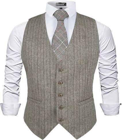 Mens Business Dress Tweed Suit Vest Regular Fit Tuxedo Waistcoat in Saudi Arabia