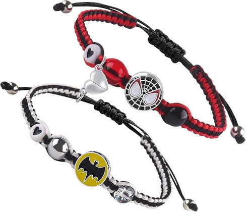 YUZHEJIE Cute Cat Bracelet Stuff Kawaii Matching Bracelets Set Crystal Bead Friendship Bracelets Birthday Christmas Valentine's Day BFF Distance Jewelry Gifts for Women Girlfriend Best Friend Sister (Kitty + Bat) in Saudi Arabia
