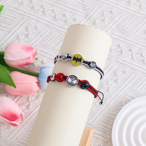 YUZHEJIE Cute Cat Bracelet Stuff Kawaii Matching Bracelets Set Crystal Bead Friendship Bracelets Birthday Christmas Valentine's Day BFF Distance Jewelry Gifts for Women Girlfriend Best Friend Sister (Kitty + Bat) in Saudi Arabia