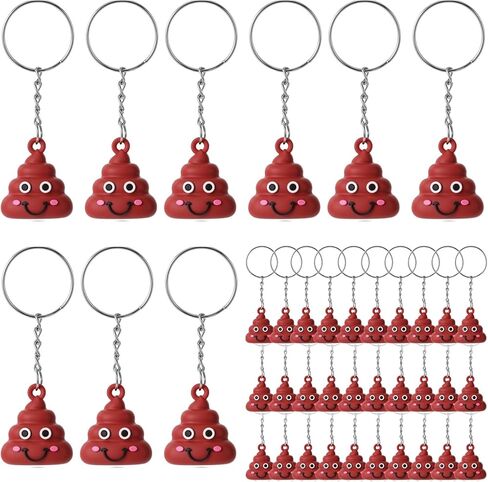 50 Pcs Mini Poop Figurines Keychain Tiny Poo Statues Key Chain Small Fake Poop Figures Pendant for Goody Bag Stuffers Prank Props Hide and Seek Gifts Classroom Prizes Backpack and Bag Decor in Saudi Arabia