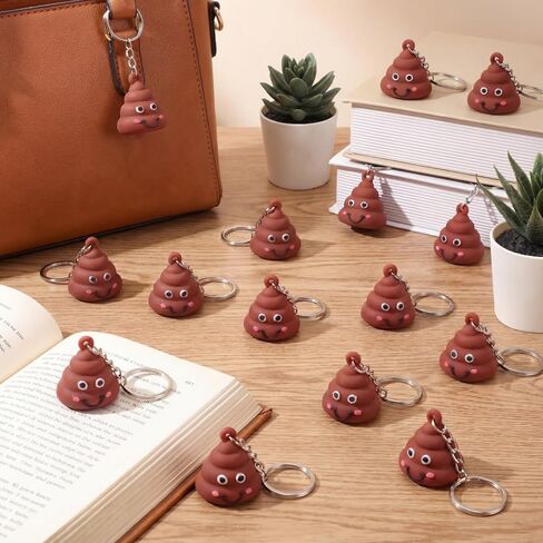 50 Pcs Mini Poop Figurines Keychain Tiny Poo Statues Key Chain Small Fake Poop Figures Pendant for Goody Bag Stuffers Prank Props Hide and Seek Gifts Classroom Prizes Backpack and Bag Decor in Saudi Arabia