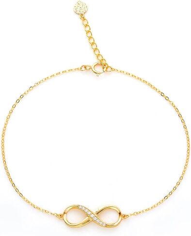 سوار إنفينيتي من الذهب الأصفر/الأبيض عيار 14 قيراط من The World Jewelry Center - 7+1 بوصة in Saudi Arabia