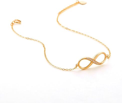 سوار إنفينيتي من الذهب الأصفر/الأبيض عيار 14 قيراط من The World Jewelry Center - 7+1 بوصة in Saudi Arabia