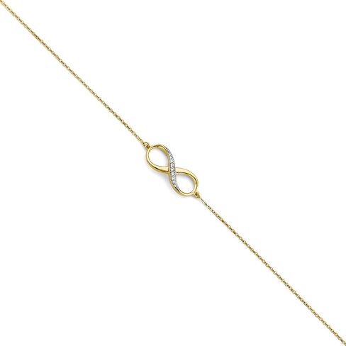 سوار إنفينيتي من الذهب الأصفر/الأبيض عيار 14 قيراط من The World Jewelry Center - 7+1 بوصة in Saudi Arabia