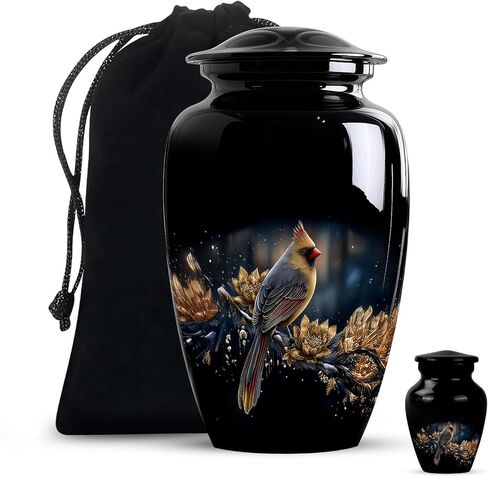 Red Cardinal Urns for Ashes for Women - Cremation Urns for Human Ashes Adult Male - Small Cardinal Urn - Large Decorative Urn 10inch and 3inch in Kuwait