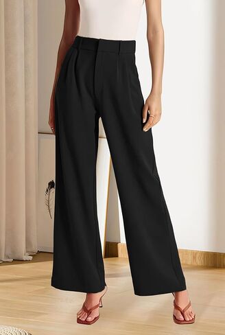 High Waisted Wide Leg Pants for Women Work Business Casual Trousers Long Dress Pants with Pockets in Saudi Arabia
