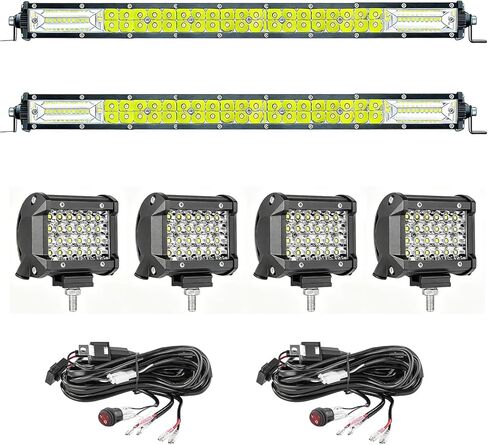 وحدات إضاءة LED مثبتة على السطح، 7 بوصات نحيفة 12 فولت 24 فولت 40 وات، ممتص الصدمات الخلفي للجرارات، بقعة السطح العكسي للقيادة، شريط إضاءة العمل للضباب للمركبات على الطرق الوعرة، المارين، الجيب، 4X4، الشاحنة، ATV، UTV، القارب 2 حزمة (أبيض) in Kuwait