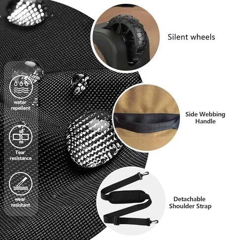 حقيبة من القماش الخشن المتدحرج سعة 110 لتر مع عجلات، واق من المطر للسفر متين وقابل للطي، و4 خيارات للحمل (كتف واحد، كتف مزدوج، حمل يدوي، شد) (بني) in Kuwait