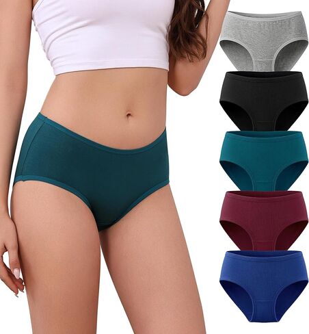 R RUXIA Women's Hipster Panties Viscose Bamboo Soft Stretch Underwear 5 Pack in Saudi Arabia