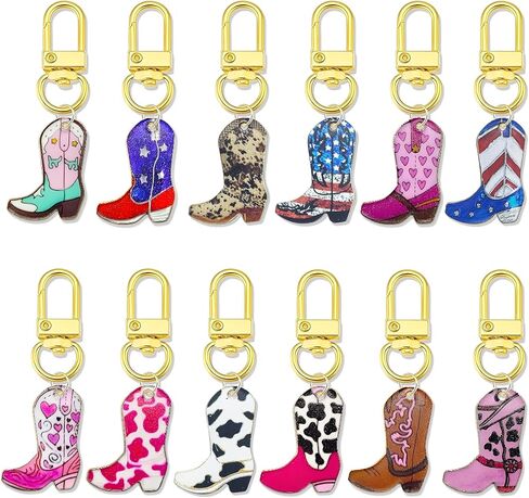 Mini Cowboy Boot Keychains Cute Cowgirl Keychain Party Favors Bridal Shower Western Keychains in Saudi Arabia