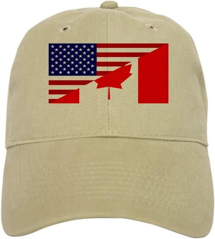 CafePress Canadian American Flag Cap Adjustable Baseball Cap in Kuwait